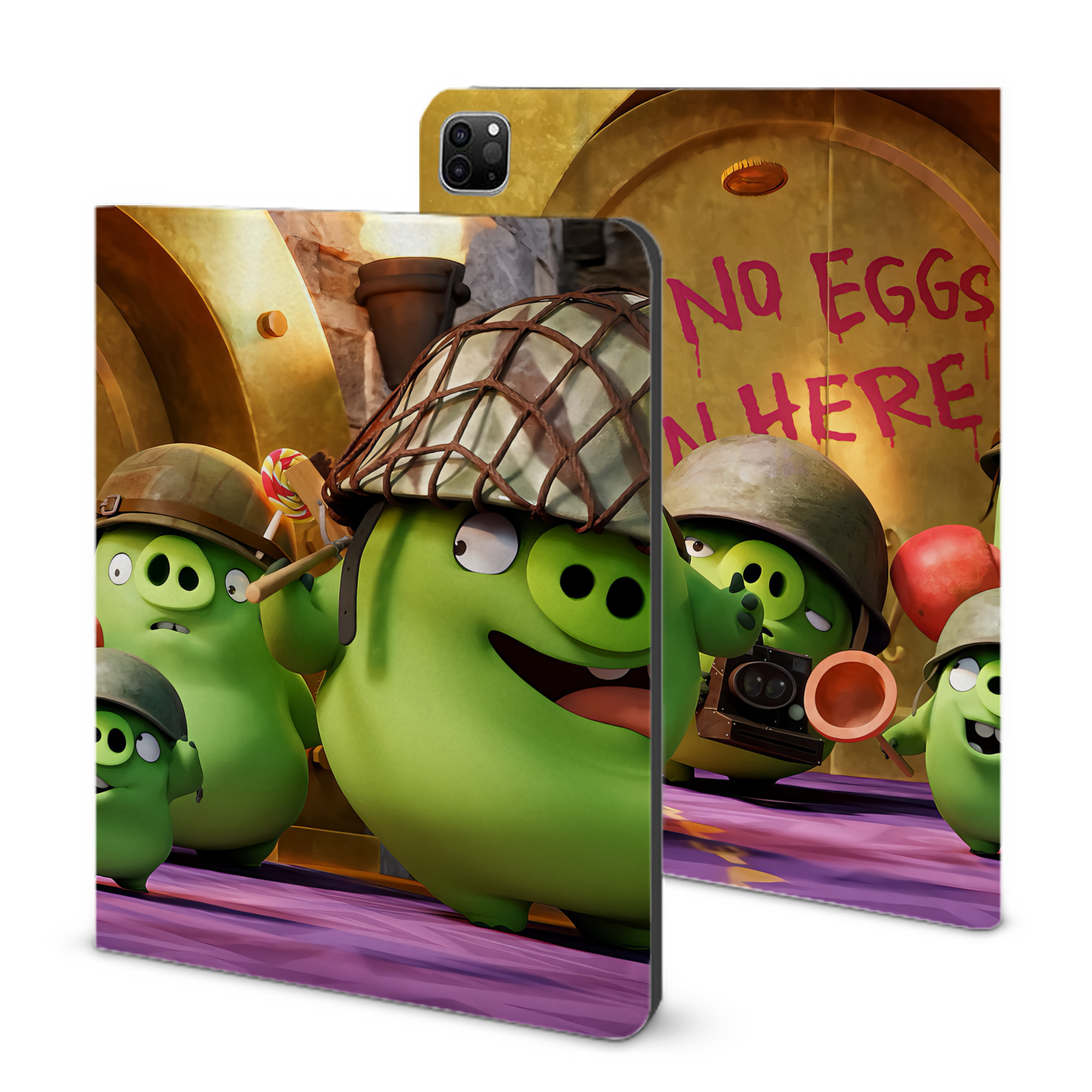 （画像用） Angry Birds アングリーバード IPad ケース ブック型 PUレザー TPU 耐衝撃 軽量 薄型 ペン収納なし 全面保護 IPad 各モデル対応